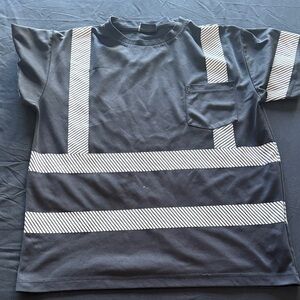 Men’s Reflective Black and White Striped T-Shirt